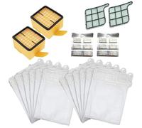 DL SERVICE 12 bolsas de microfibra + 12 ambientadores + 2 filtros rejilla motor + 2 filtros HEPA | Kit de limpieza y mantenimiento para aspiradora Folletto VK 135/136
