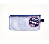 DL Tuff Bag Cartera con cremallera de plástico transparente con cremallera, estuche para lápices, resistente al agua, reforzado con malla (DL - 1 paquete)