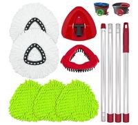 DLAIMI 5 Repuesto para fregona Compatible con Vileda Recambio Turbo,1 Base giratoria, 1 Cepillo de Limpieza, 1 Mango per Vileda Easywriting&Clean, Cabezal de mopa de Fibra Ultrafina, Mango de