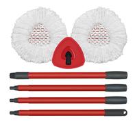 DLAIMI Spin mop Cabeza de Repuesto, Base, Mango Compatible con Vileda Turbo 3 en 1 Microfibra, Triángulo Mop Cubierta y 30-58inch Mango