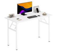 DlandHome - computadora Plegable para computadora de 39.5 Pulgadas, Grande, no Necesita instalación, Mesa Plegable, estación de Trabajo para Oficina en casa, Blanco, Blanco