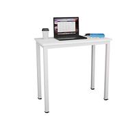 DlandHome Mesa de Ordenador Escritorio de Oficina 80x40cm Mesa pequeña de Estudio Puesto de Trabajo Mesa de Despacho, Blanco