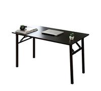 DlandHome Mesa Plegable Mesa de Ordenador Escritorio de Oficina 100x60cm Mesa de Estudio Puesto de Trabajo Mesas de Recepción Mesa de Formación,Negro