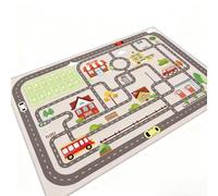 DLAYLQZG Alfombra de Juego Coches Carretera Ciudad Diseño Obra Construcción con Casa, Tráfico, Excavadora y Aparcamiento para Niños y Niñas - Alfombra Habitación Juegos (Style 2,100x160cm)