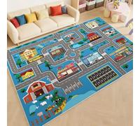 DLAYLQZG Alfombra de Juego con Caminos y Actividades - Felpa Cristal Antideslizante para Sala de Juegos, Guardería, Dormitorio - Diseño Mapa de Aventura y Ciudad (Style 1,80x160cm)