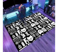 DLAYLQZG Alfombra de Juegos Estilo Mecánico Alfombra Gamer Antideslizante para Alfombra Mando Habitación Infantil, Salón, Sala de Juegos & Gaming Room | Diseño Gamepad (Black,40x60cm)