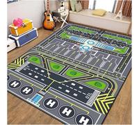 DLAYLQZG Alfombra Pista de Aeropuerto Antideslizante, Suave y Lavable para Niños y Niñas | Decoración Educativa para Sala de Juegos, Dormitorio, Salón o Cocina (Verde,120x160cm)
