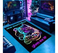DLAYLQZG Alfombras De Juego con Diseño Visual De Gatos, Modernas Alfombras De Cibernético para Gamers para Niños, con Dibujos De Gatos 3D para Sala De Estar Y Dormitorio (Color 4,100x120cm)