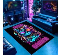 DLAYLQZG Alfombras De Juego con Diseño Visual De Gatos, Modernas Alfombras De Cibernético para Gamers para Niños, con Dibujos De Gatos 3D para Sala De Estar Y Dormitorio (Color 6,100x120cm)
