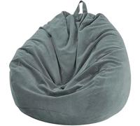 DLAYLQZG Puff Gigante para Adultos, Bean Bag Chair con Relleno Premium - Microfibra Suave, Respaldo Ergonómico y Lavable, Ideal para Gaming, Salón y Dormitorio (Gris Oscuro,100x120cm)
