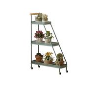 DLAZUM Estante para Plantas de Interior y Exterior, Soporte móvil para Flores con Asas de Madera, Estante Expositor para macetas fácil de Montar para dormitorios, terrazas y Jar,Green-80x106cm