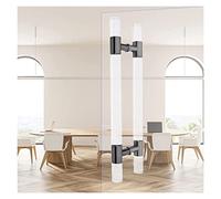 DLAZUM Juego de manijas para Puerta de Ducha de Vidrio Transparente Home Clear, manijas acrílicas Tipo H para Puertas francesas de Empuje y tracción, Modelo doble/negro/150 cm/5,Black-80Cm/31.5In