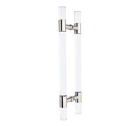 DLAZUM Juego de manijas para Puerta de Ducha de Vidrio Transparente Home Clear, manijas acrílicas Tipo H para Puertas francesas de Empuje y tracción, Modelo doble/negro/150 cm/5,Silver-150Cm/59In