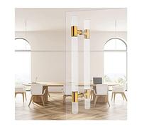 DLAZUM Juego de manijas para Puerta de Ducha de Vidrio Transparente Home Clear, manijas acrílicas Tipo H para Puertas francesas de Empuje y tracción, Modelo doble/negro/150 cm/5,Gold-120Cm/47.2In