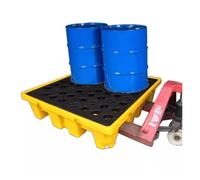 DLAZUM Palet de Polietileno a Prueba de Fugas para bidones con Rejilla de Drenaje, Bandeja apilable Industrial para Contener derrames de Aceite, 33 x 33 x 5,8 cm,120x60x17cm