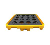 DLAZUM Palet Industrial de contención de derrames con Drenaje, Plataforma Modular para bidones para la Seguridad en la Industria del petróleo y los Productos químicos, Bandeja d,2pcs-26.8x26.8x5.9IN