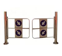 DLAZUM Puerta batiente automática de Dos vías para mercados. Puerta de Seguridad con Cierre automático. Acceso peatonal Manual. Puerta metálica Duradera de Acero Inoxidable con Montaje en,120cmx100cm