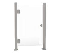 DLAZUM Puerta de Seguridad Interior para supermercados, Barrera metálica abatible Manual, barandilla Universal de acrílico para oficinas, bibliotecas y centros comerciales, 145 x 98 cm.