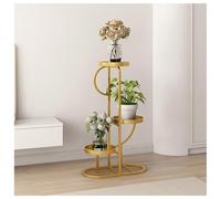 DLAZUM Soporte Alto de Metal para Plantas con Ruedas, Estante esquinero Que Ahorra Espacio para Interiores y Exteriores, Sala de Estar, Patio, jardín.,Gold-50x24x84 cm