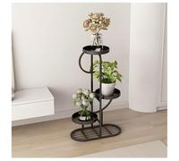 DLAZUM Soporte Alto de Metal para Plantas con Ruedas, Estante esquinero Que Ahorra Espacio para Interiores y Exteriores, Sala de Estar, Patio, jardín.,Black-50x24x84 cm