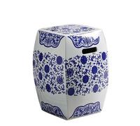 DLAZUM Taburete de jardín de cerámica Decorativa con Forma de Tambor, de Porcelana China Azul y Blanca, Estilo Europeo Americano.,Blue