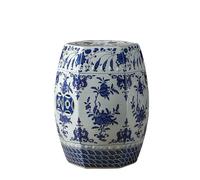 DLAZUM Taburete de jardín de cerámica Decorativo de Tambor Chino de Porcelana Azul y Blanca para Sala de Estar,Blue