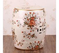 DLAZUM Taburete de jardín Decorativo de cerámica, esmaltado, para salón, baño, balcón y Patio.,White