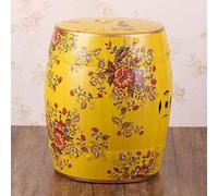 DLAZUM Taburete de jardín Decorativo de cerámica, esmaltado, para salón, baño, balcón y Patio.,Yellow