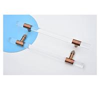 DLAZUM Tirador de Puerta corredera de Granero Comercial de Alta Resistencia, 60/80/100/120 cm de Altura, Tirador de Puerta Interior/Exterior de acrílico, Modelo doble/negro/150,Rose Gold-100Cm/39.4In