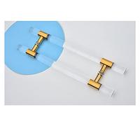 DLAZUM Tirador de Puerta corredera de Granero Comercial de Alta Resistencia, 60/80/100/120 cm de Altura, Tirador de Puerta Interior/Exterior de acrílico, Modelo doble/negro/150,Gold-120Cm/47.2In