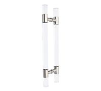 DLAZUM Tirador de Puerta corredera de Granero Comercial de Alta Resistencia, 60/80/100/120 cm de Altura, Tirador de Puerta Interior/Exterior de acrílico, Modelo doble/negro/150,Silver-80Cm/31.5In