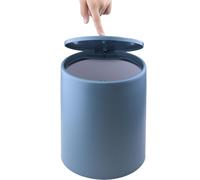 DLBTWDOYLS Cubo de basura de plástico con tapa, tapa abierta a presión con hebilla, doble capa desmontable, cocina, baño, dormitorio, oficina, cubo de basura minimalista doméstico (azul, L8)
