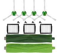 DLD 1 juego de cepillos de goma multisuperficie + 3 filtros HEPA + 4 cepillos de barrido de bordes, piezas de repuesto para aspiradora iRobot Roomba i7 i7+/i7 Plus E5 E6
