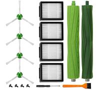 DLD Kit de Accesorios de Repuesto para aspiradora iRobot Roomba i7 i7+/i7 Plus E5 E6. Juego de Piezas de Repuesto (2 Juegos de cepillos de Goma multisuperficie, 4 cepillos Laterales, 4 filtros, 1