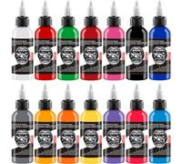 DLD Kit de Tinta de Tatuaje Profesional, 14 Botellas (30 ml/1 oz por Unidad), Pigmentos Puros y Duraderos, Colores Completos, Idóneo para Body Painting, Arte Corporal y Microblading