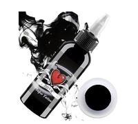 DLD Par de corazones alados multiusos tinta de tatuaje súper negra pigmento estándar permanente tribal línea dibujo vegano suministros de tatuaje negro puro (2 onzas/60 ml)
