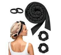 DLDIZM Rizador de Pelo Sin Calor de Seda Negra para Dormir, Cinta de Terciopelo Suave para Ondas y Rizados, Heatless Curler para pelo Largo y Corto, Sube el Cabello sin Dano