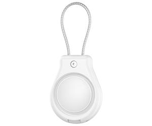 DLENP Colgante para AirTag,funda impermeable con llavero Apple Airtag Llavero Secure Holder con cable, Air Tag Lock Case Funda Protectora Accesorios para Llaves, Equipaje, Más - Blanco