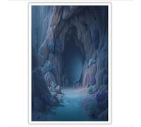 DLERFLOVR Arte Mural en Lienzo con Abismo De Cueva Misteriosa Póster de Arte Surrealista Cuadro en Lienzo Decoración De Pared Para Salon Dormitorio Oficina, 30x40cm, Azul Grisáceo