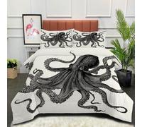 DLERFLOVR Edredón Cama 180, Relleno Nórdico Pulpo Plumón Ligero Suave Transpirable Era Victoriana Edredón de Fibra para Otoño e Invierno, Gris