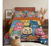 DLERFLOVR Edredón Relleno Nórdica Reversible de Dos Colores Cama 150 Edredon 4 Estaciones Gatos De Pelo Corto Suave y Transpirable Nórdico Invierno con 2 Fundas Almohada, 240x220cm, Azul Claro