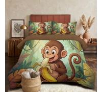 DLERFLOVR Edredón Relleno Nórdica Reversible de Dos Colores Cama 150 Edredon 4 Estaciones Mono Plátano Suave y Transpirable Nórdico Invierno con 2 Fundas Almohada, 240x220cm, Verde Oliva