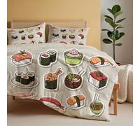 DLERFLOVR Edredón Relleno Nórdica Reversible de Dos Colores Cama 150 Edredon 4 Estaciones Sushi De Dibujos Animados Suave y Transpirable Nórdico Invierno con 2 Fundas Almohada, 240x220cm, Gris
