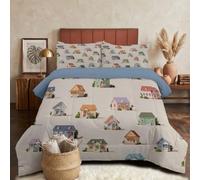 DLERFLOVR Edredón Relleno Nórdica Reversible de Dos Colores Cama 150 Edredon 4 Estaciones Villa Independiente Suave y Transpirable Nórdico Invierno con 2 Fundas Almohada, 240x220cm, Beige Leche