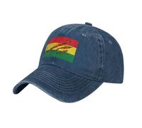 DLERFLOVR Gorra Vaquera Vintage, Gorra de béisbol Patrimonio Nacional Ajustable Unisex Gorras en Apariencia gastada Bandera Boliviana Sombrero de Sol Clásica Lavada para Hombre Mujeres, Azul Marino