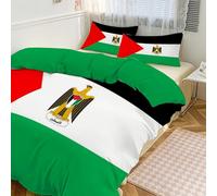 DLERFLOVR Juego Funda Nórdica Cama 180 3 Piezas Cultura Tradicional - Funda Edredon Bandera Palestina, Suave Fundas Edredónes Reversible con Fundas Almohada, Verde, 260x240cm