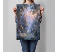 DLERFLOVR Lienzos Decorativos Bosque Exuberante Cuadro en Lienzo 50x70cm Decoración De Pared Era Victoriana Impresión Artística Fotografía Poster para Habitacion, Salon, Cocina y Oficina Décor, Verde