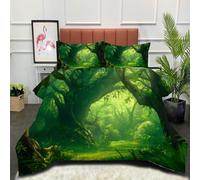 DLERFLOVR Nórdico Invierno Jungla Antigua Suave Ligero Edredón El Libro De La Selva Cama 150 220x240cm Relleno Nordico Caliente y Cómodo - Transpirable, Lavable a Máquina, Verde Esmeralda