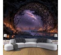 DLERFLOVR Papel Pintado de Pared Portal Multidimensional Fotomurales Universo Galaxia Tapiz Fotográfico Decorativos Papel para Pared Salón Pasillo Dormitorio Comedor,350x250cm, Púrpura
