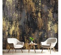 DLERFLOVR Papel Pintado Pared Papel Viejo Con Lámina De Oro 400x280cm Fondo de Pantalla Panorámico Estilo Industrial Papel Tapiz Decoración de Pared para Sala de Estar Dormitorio Oficina, Gris Oscuro